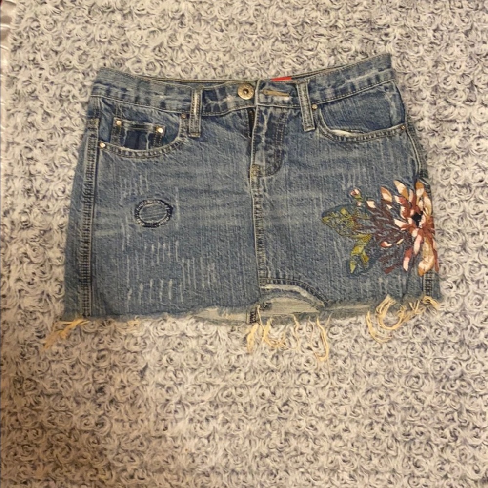 Jean mini skirt